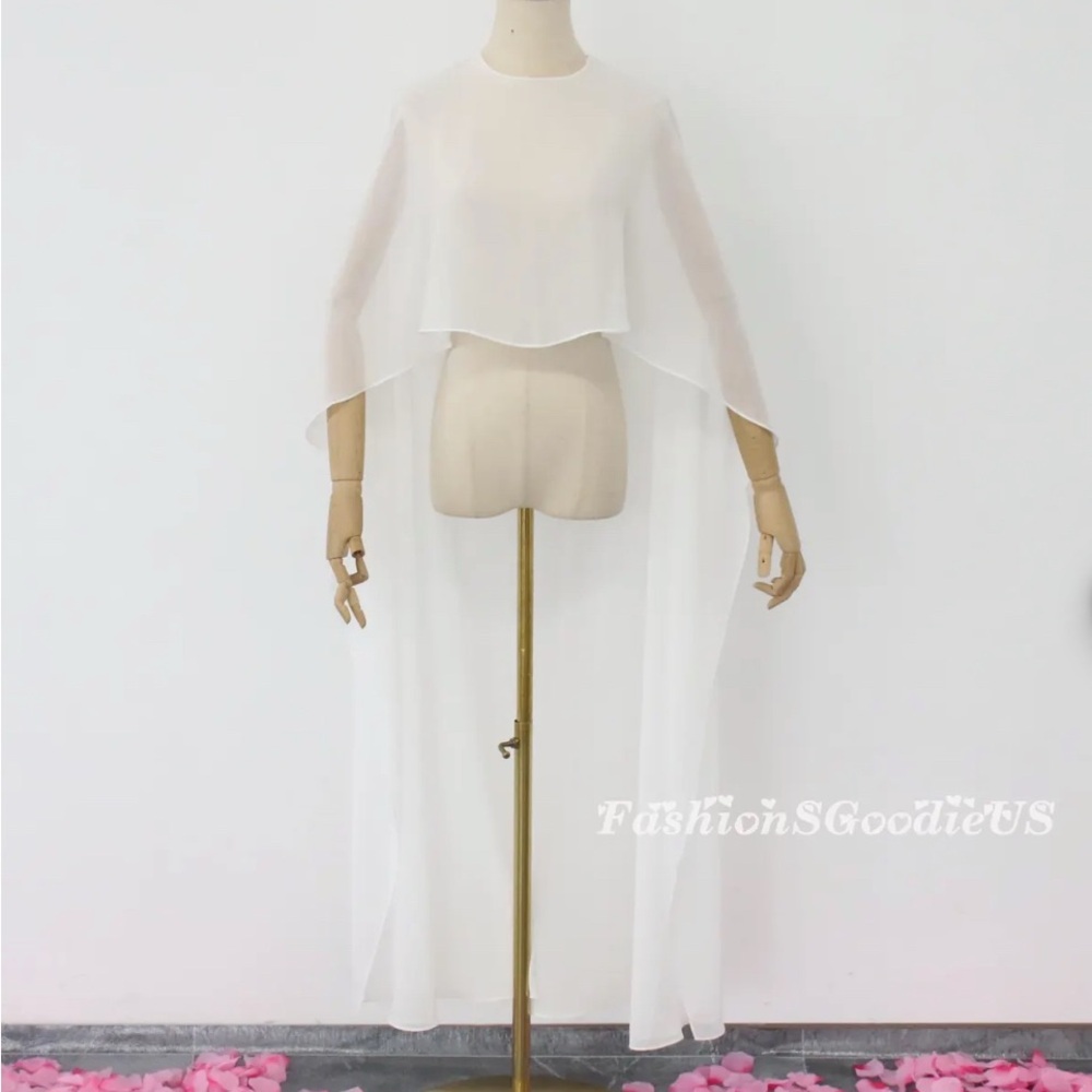 Elegant White Sheer Cape